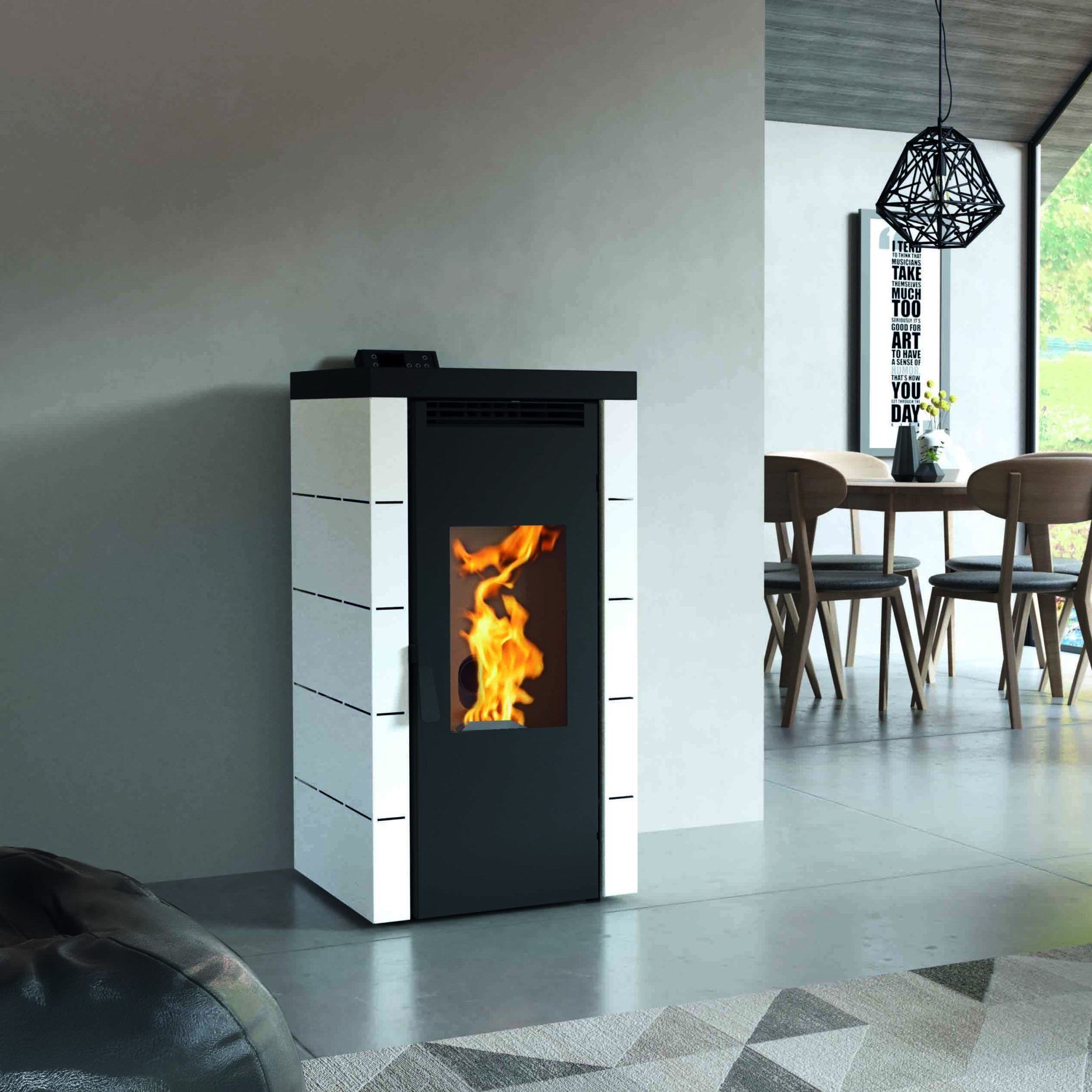 Estufa de pellets BP-700 FM Calefacción canalizable 17,5 kW