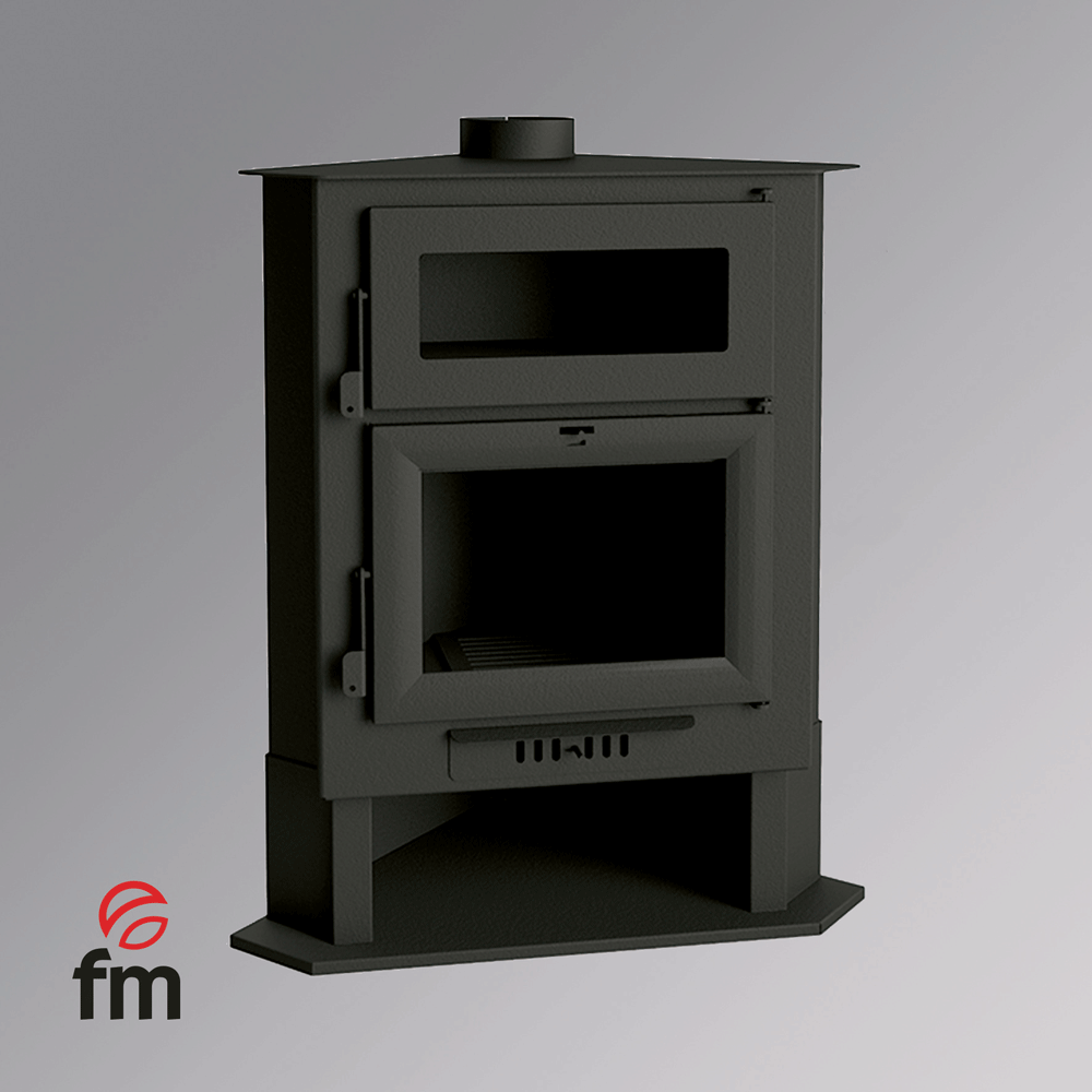 ALT: Estufa de leña CH-5 H FM Calefacción tipo rincón con horno cerrado y doble combustión
