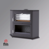 Horno de leña HL-200 R FM Calefacción tipo rincón con bandeja de acero inoxidable de 60 cm