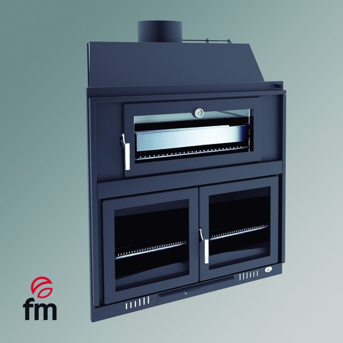 barbacoa BH-100 HP empotrable con horno envolvente y parrilla de fundición