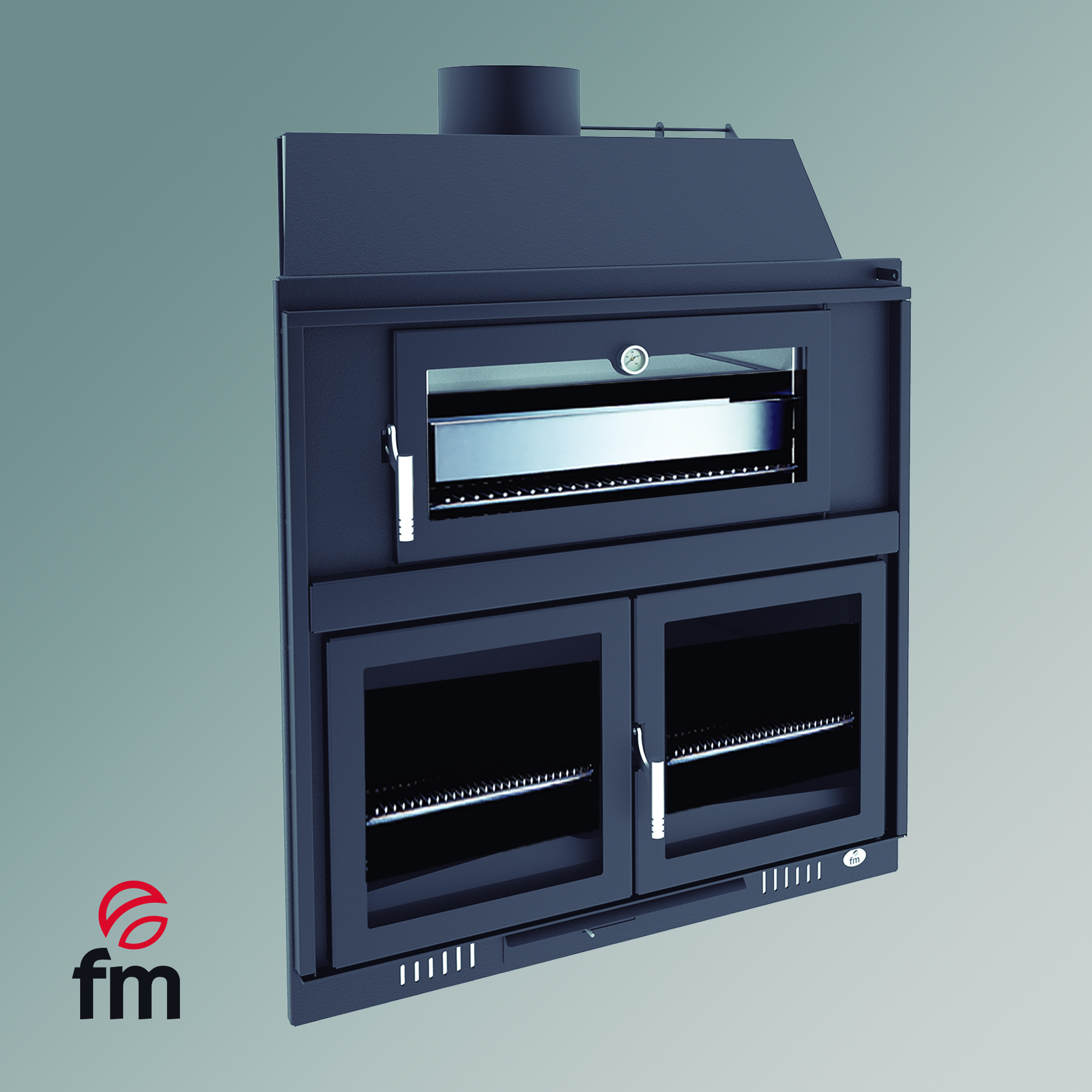 barbacoa BH-100 HP empotrable con horno envolvente y parrilla de fundición