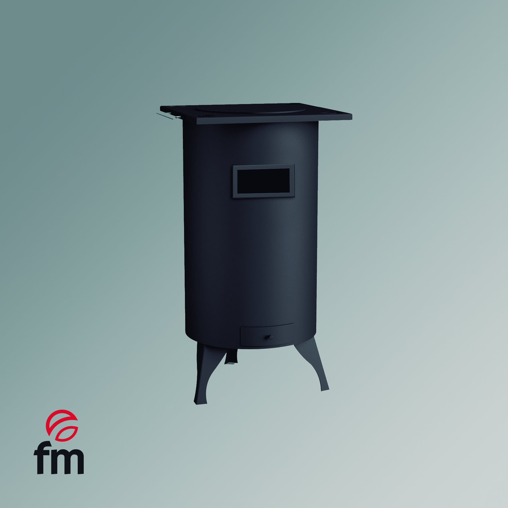barbacoa BH-7 de acero con cajón cenicero y parrilla desmontable