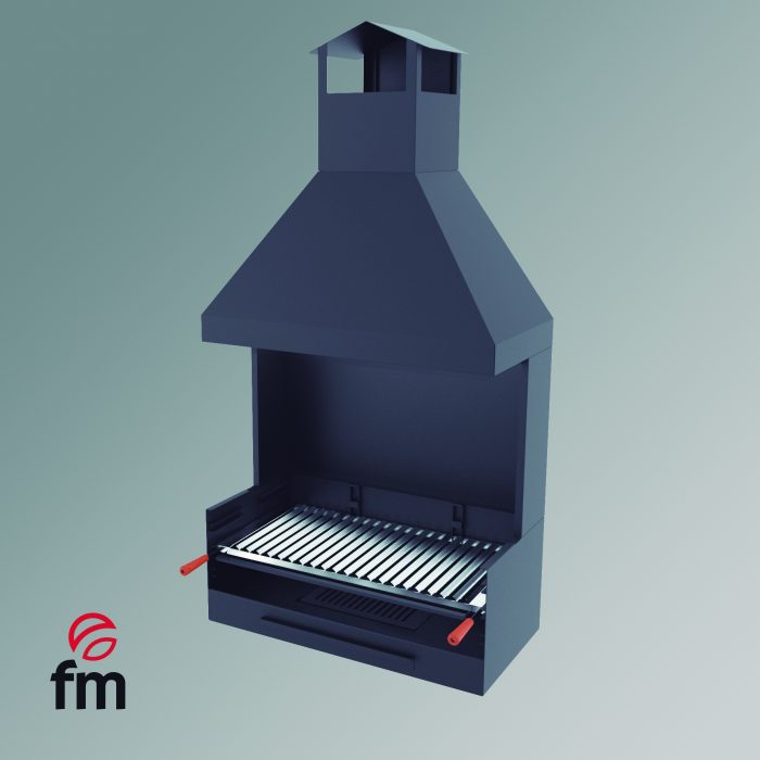 barbacoa BV-82 con campana y paravientos de acero