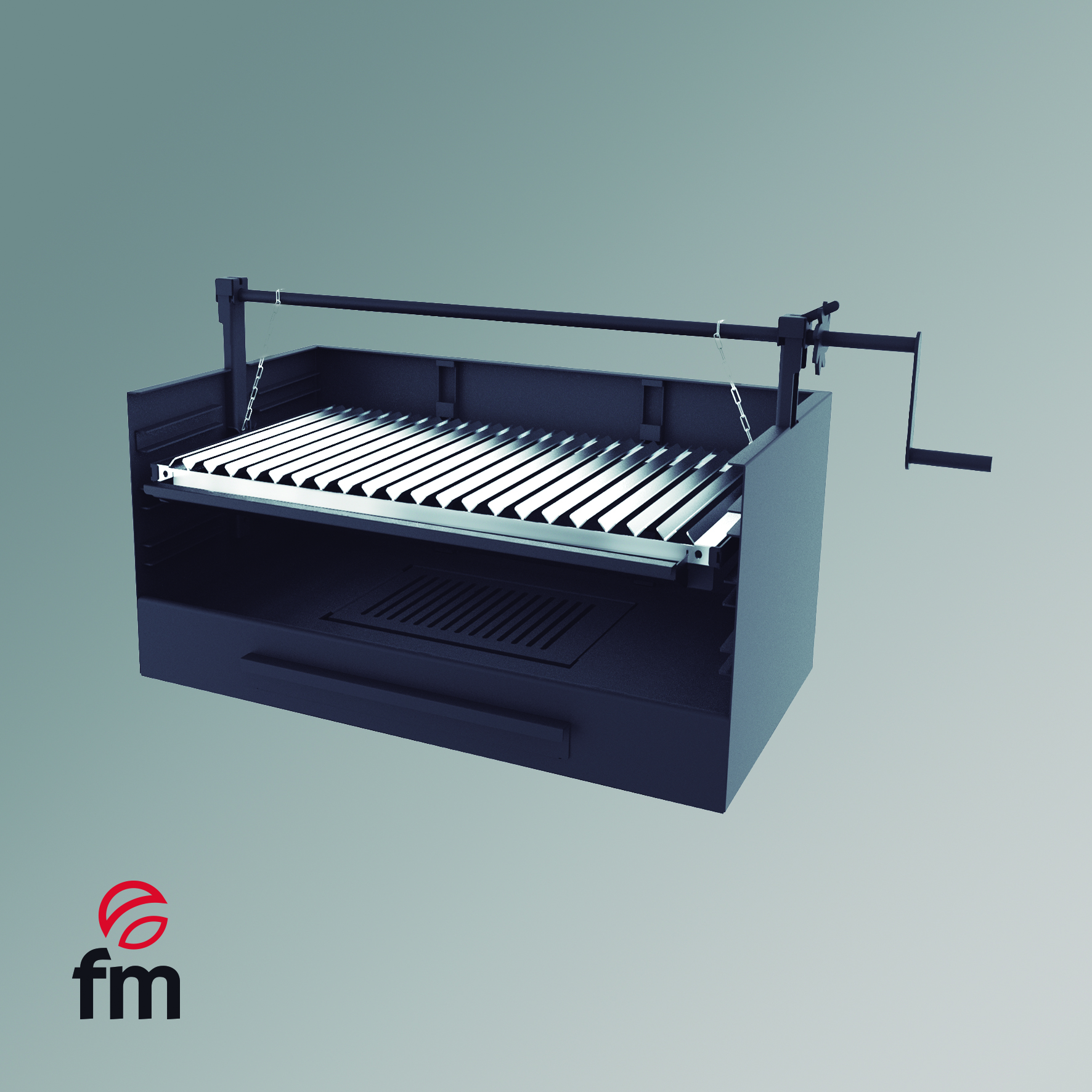 barbacoa compacta BVE-60 de acero y fundición
