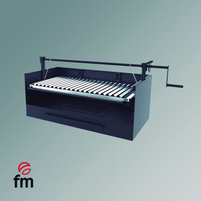 barbacoa BVE-80 de acero con parrilla de fundición